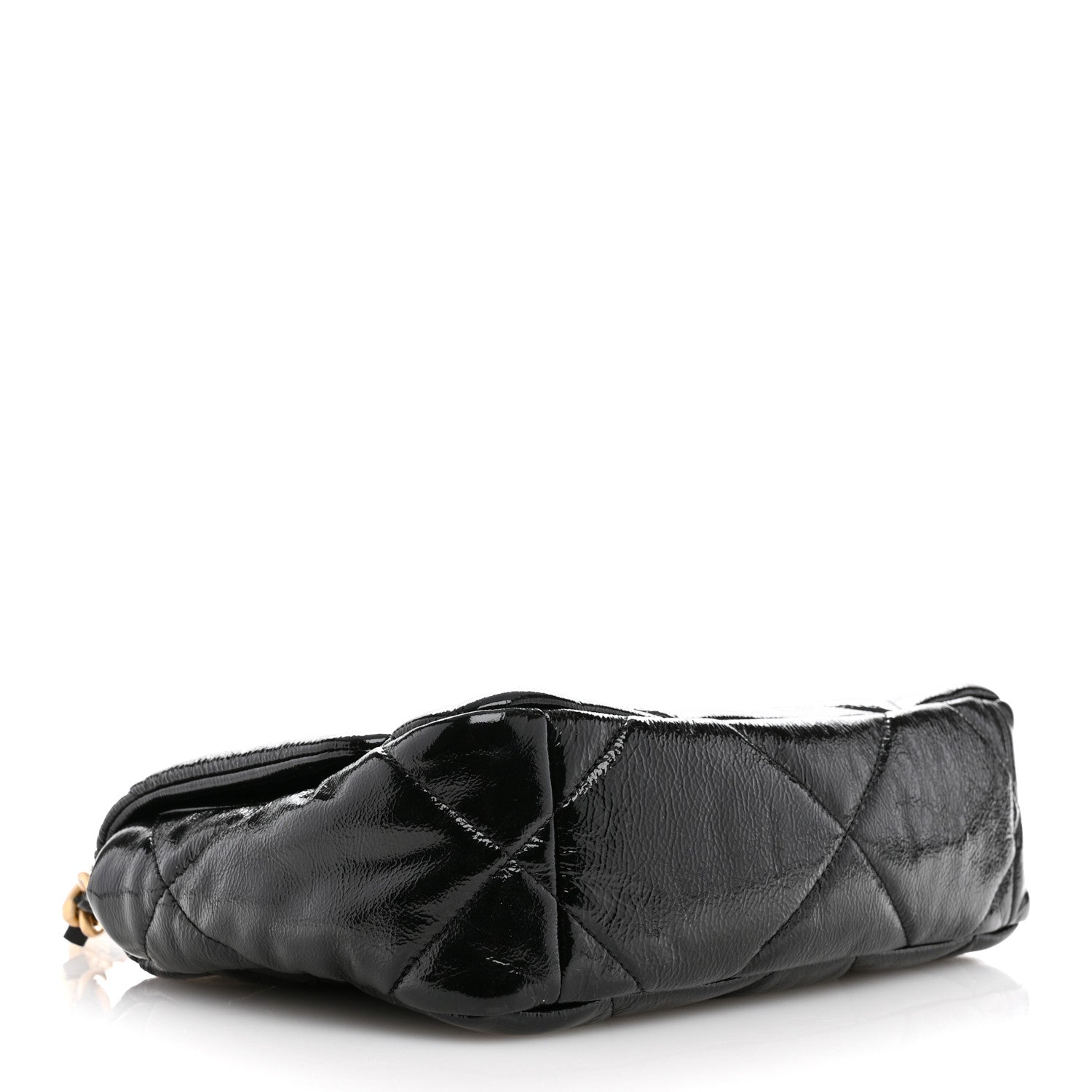 Chanel Shiny Crumpled Calfskin Quilted Medium Chanel 19 Flap Black 7 of 19