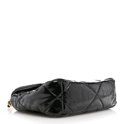 Chanel Shiny Crumpled Calfskin Quilted Medium Chanel 19 Flap Black 7 of 19
