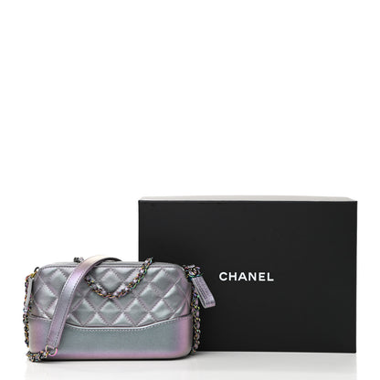 Chanel Iridescent Lambskin Calfskin Quilted Small Gabrielle Clutch With Chain Light Purple 12 of 12