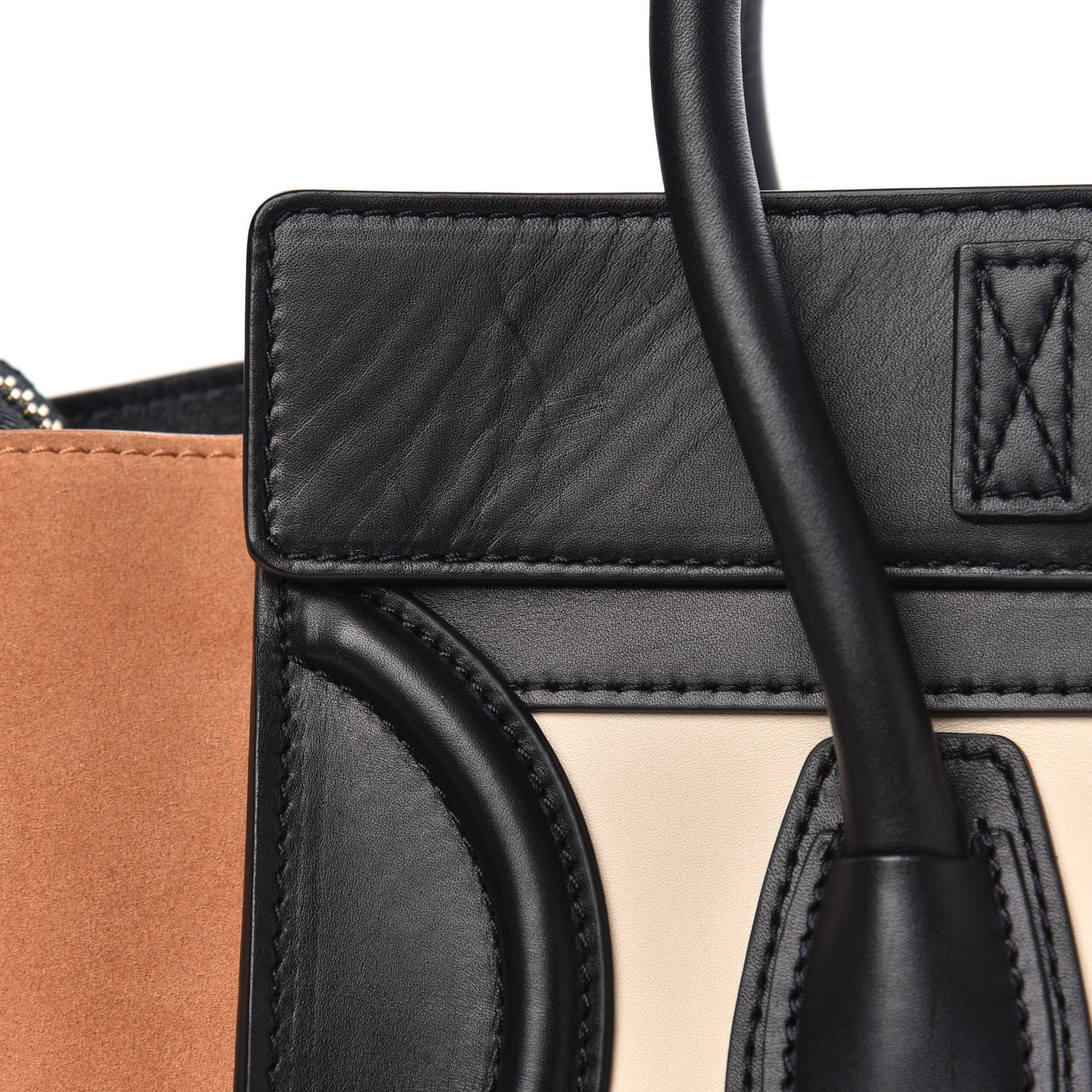 Celine Satin Calfskin Suede Micro Tri-Color Luggage Seashell 11 of 13