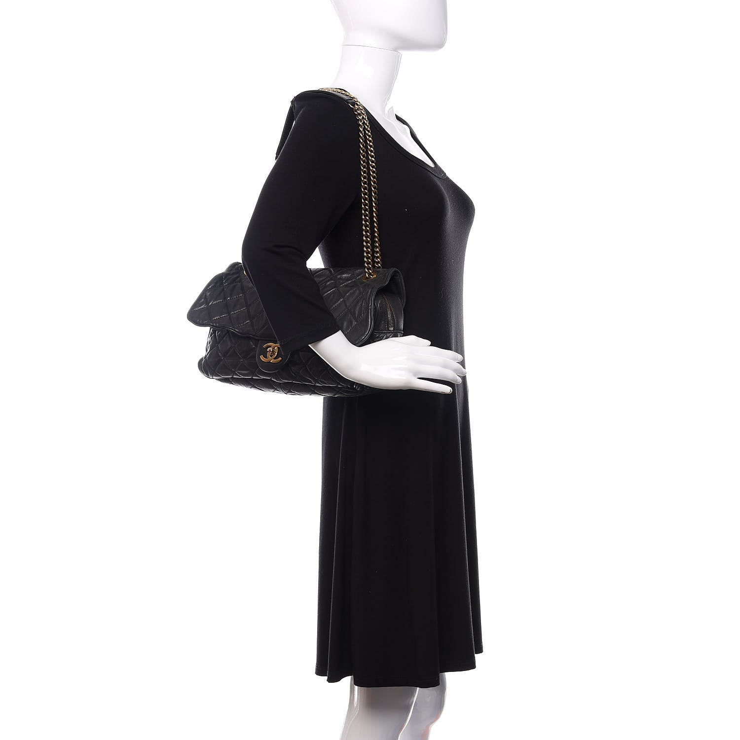 Chanel Iridescent Calfskin Quilted Maxi Shiva Flap Black 2 of 10