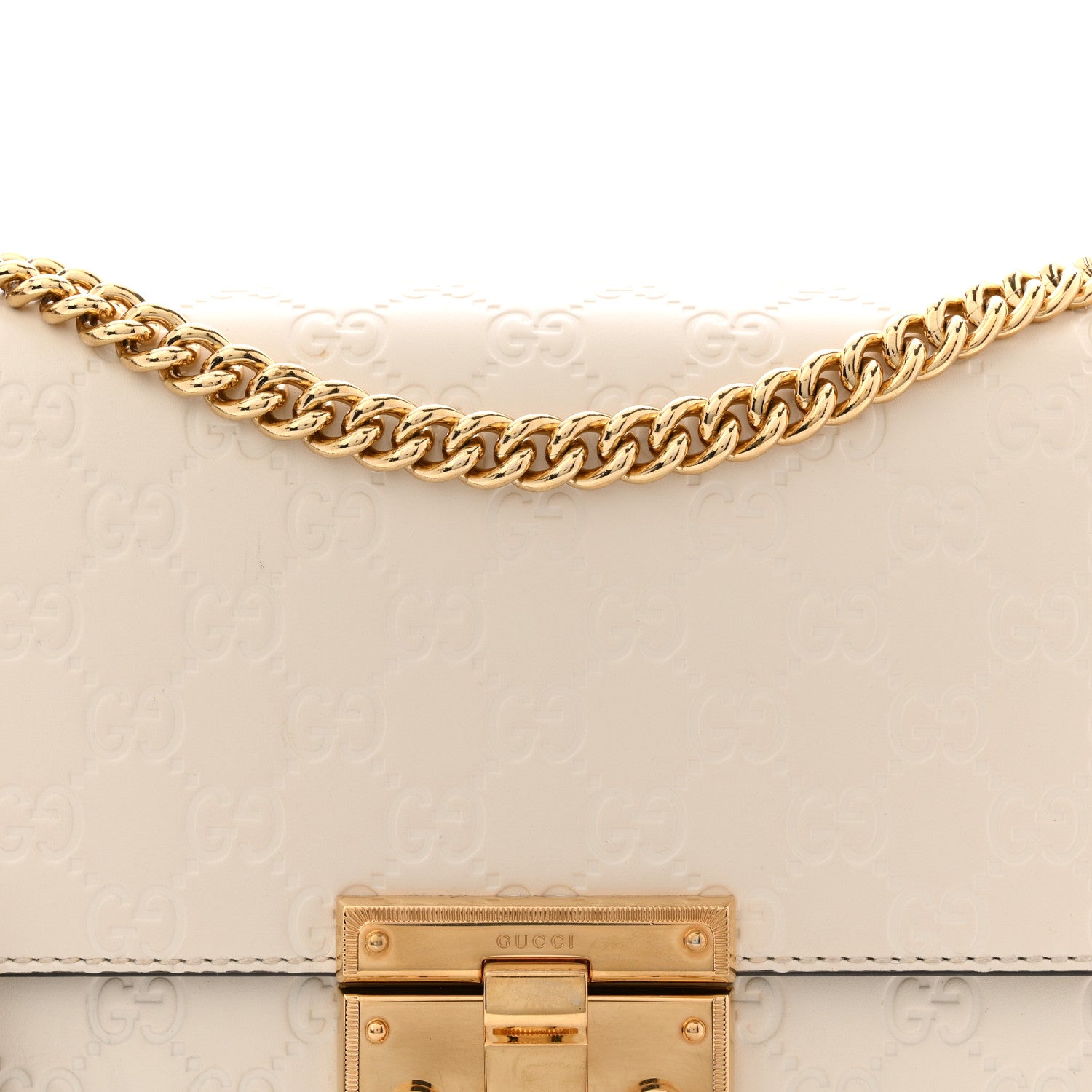Gucci Guccissima Medium Padlock Shoulder Bag Mystic White 8 of 14