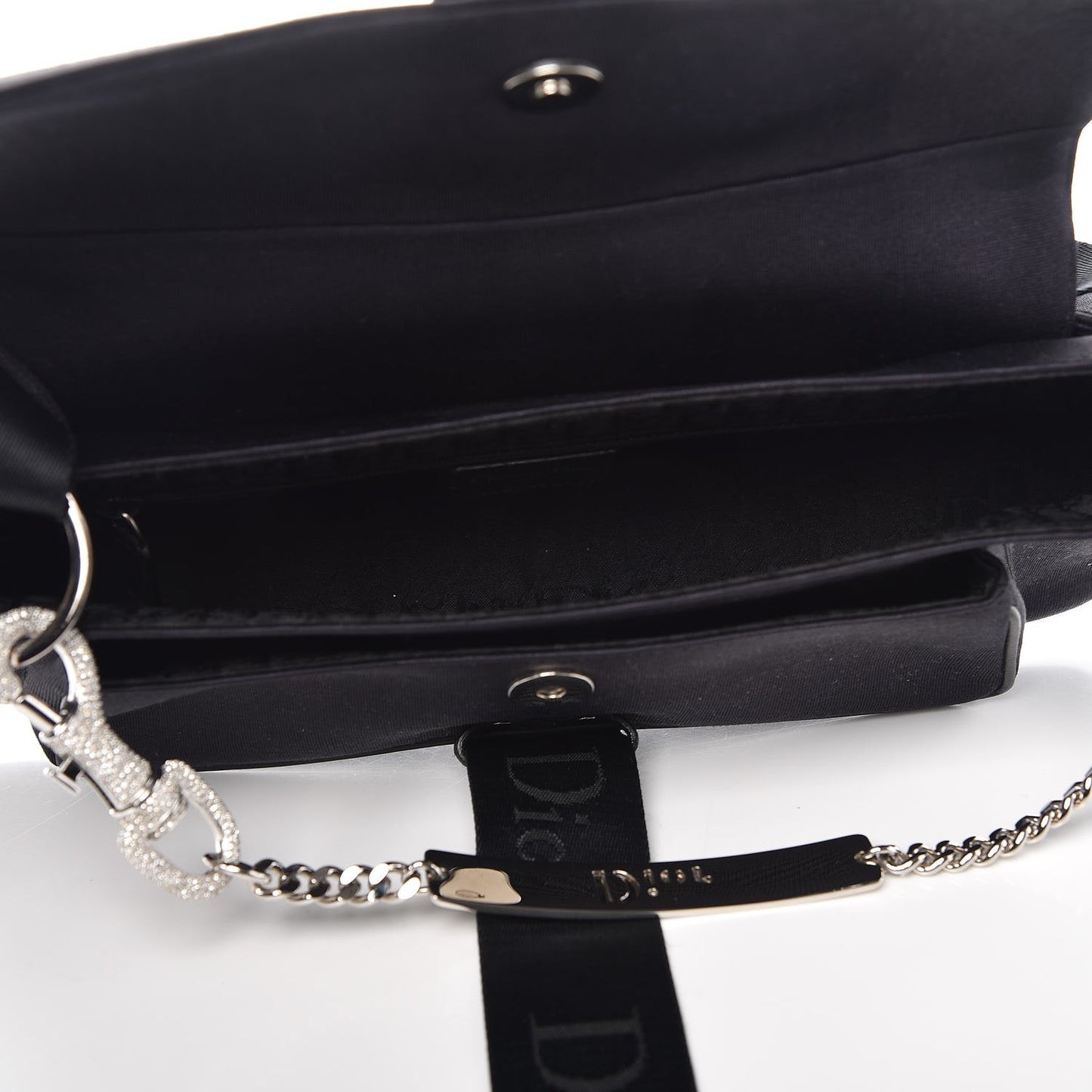 Silk Jersey Crystal Hardcore Clutch Black