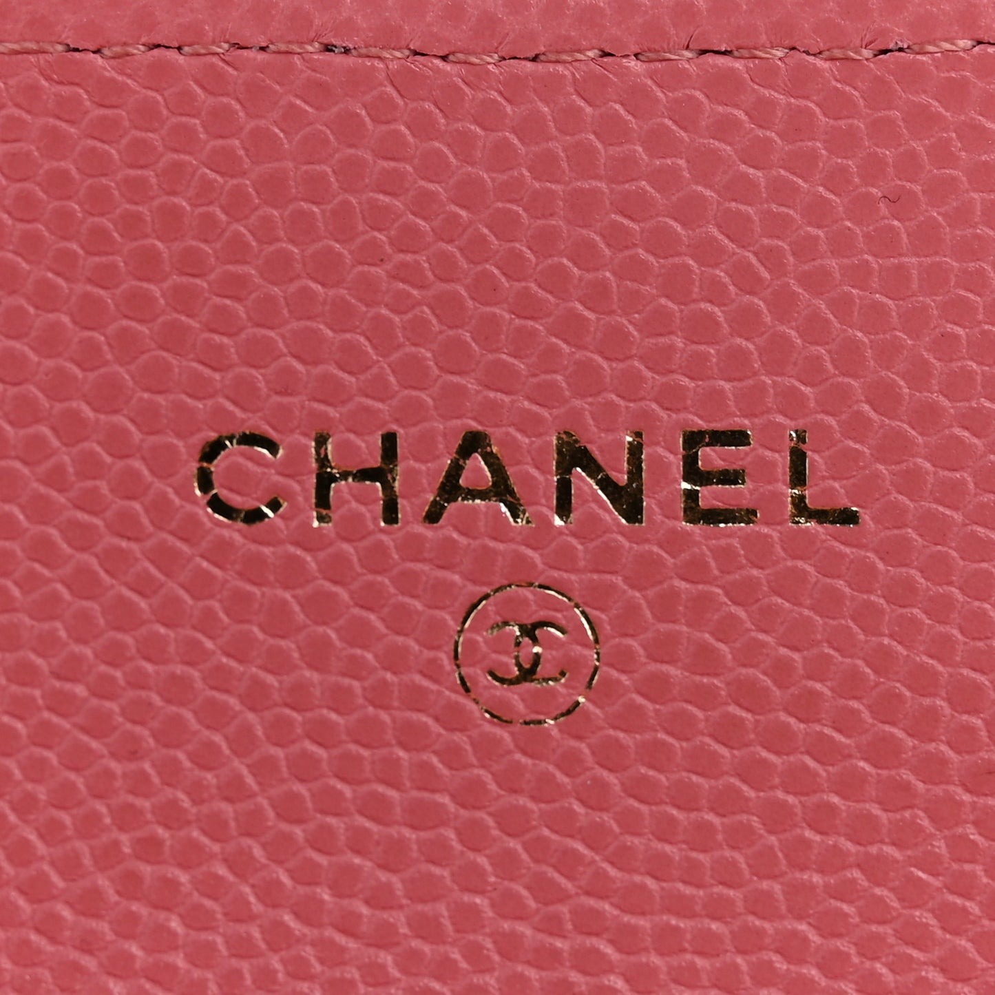 Caviar Quilted Flap Card Holder Wallet Pink