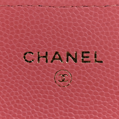 Chanel Caviar Quilted Flap Card Holder Wallet Pink 6 of 10