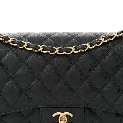 Chanel Caviar Quilted Jumbo Double Flap Black 8 of 10