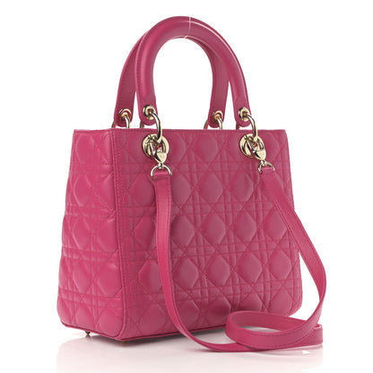 Christian Dior Lambskin Cannage Medium Lady Dior Fuchsia 3 of 12