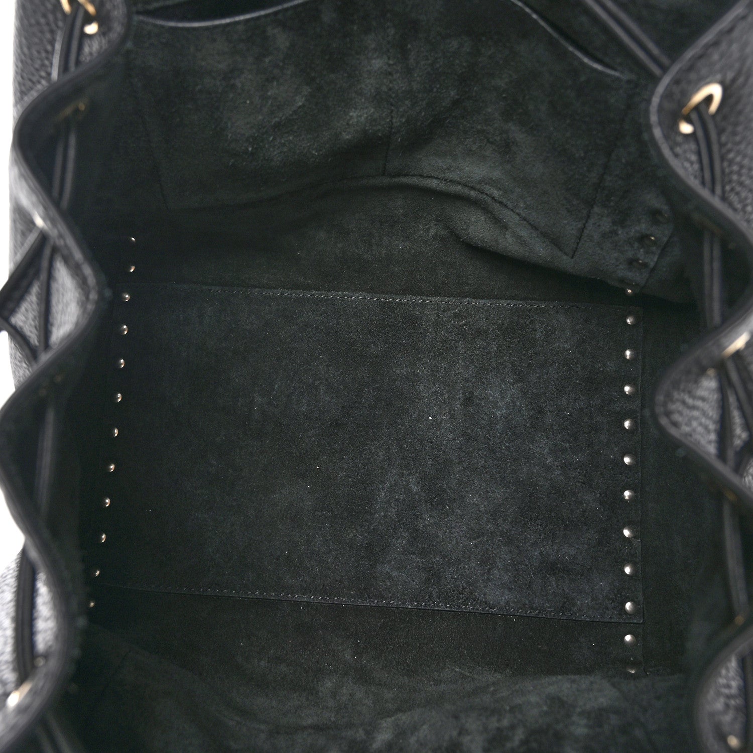 Valentino Garavani VALENTINO GARAVANI Grained Calfskin Rockstud Double Handle Cinch Tote Black 5 of 10