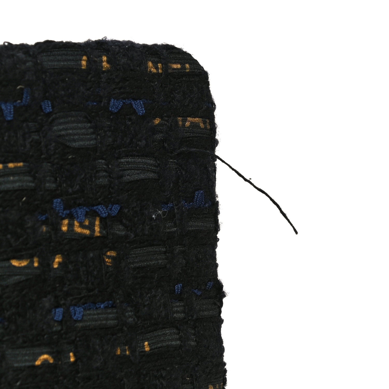 Chanel Tweed Quilted Large Chanel 19 Flap Black Navy Gold 11 of 13