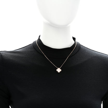 Van Cleef & Arpels 18K Rose Gold Gray Mother of Pearl Vintage Alhambra Pendant Necklace 2 of 6