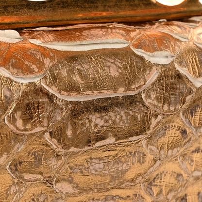 Alexander McQueen Metallic Marbled Snakeskin Crystal Apple Hummingbird Knuckle Duster Box Clutch Gold 9 of 10