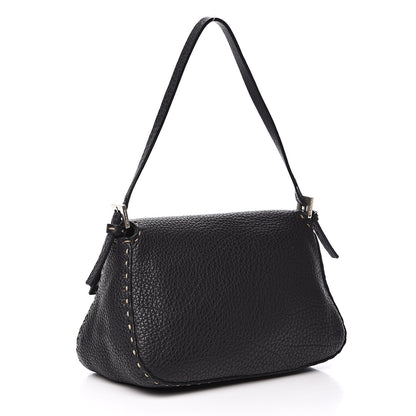 Fendi Calfskin Romano Selleria Baguette Black 3 of 11
