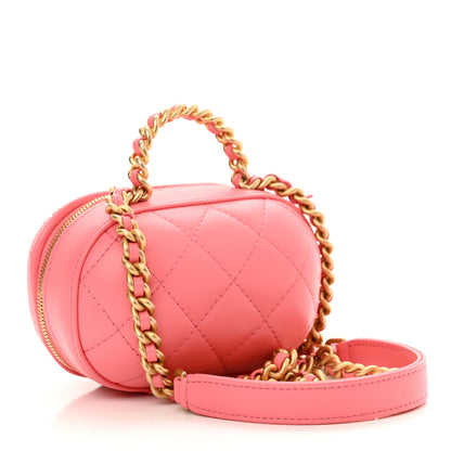 Chanel Lambskin Quilted CC Bubble Vanity Case With Chain Pink 3 of 10