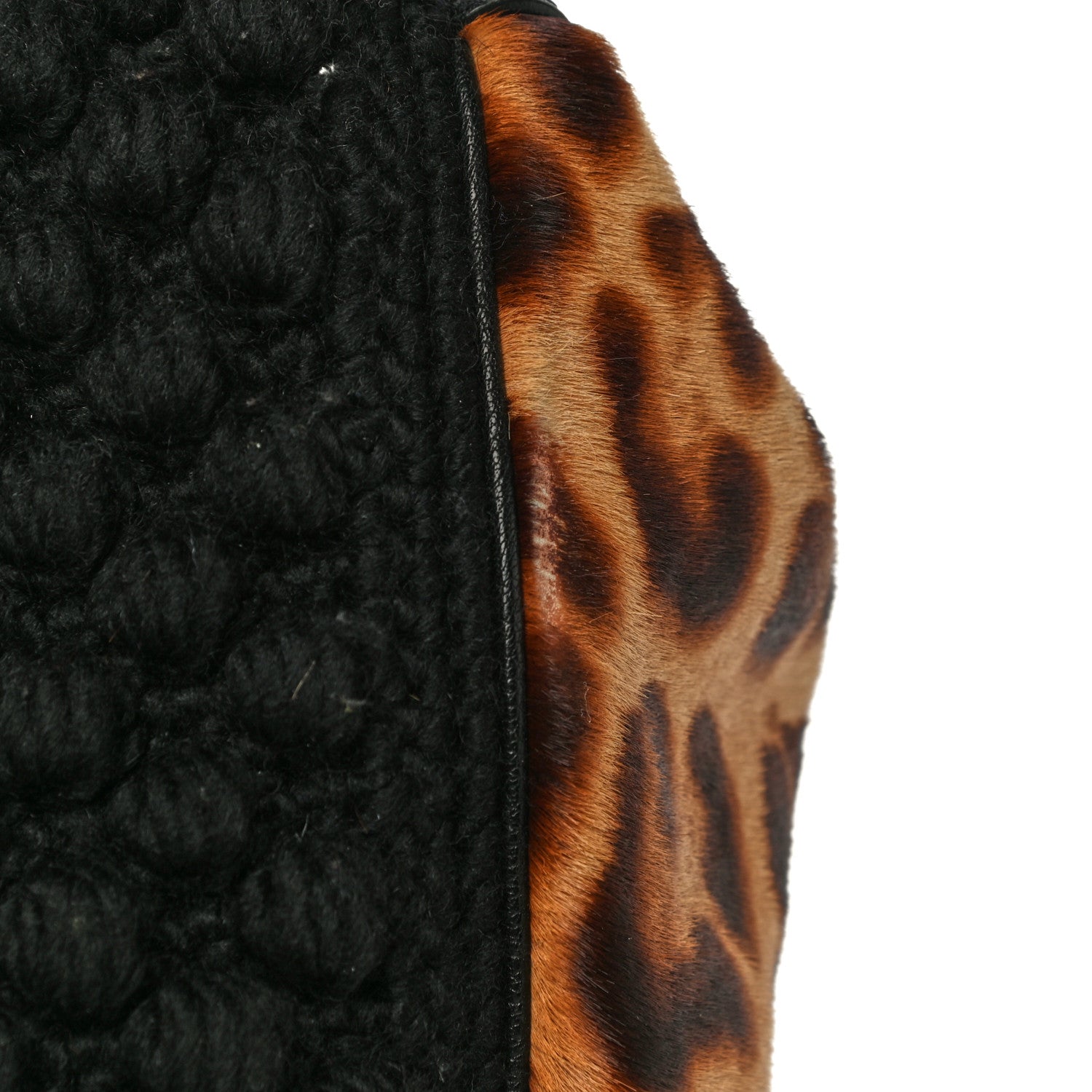 Dolce & Gabbana Calf Hair Leopard Print Knit Miss Sicily Satchel Black Naturale 14 of 29