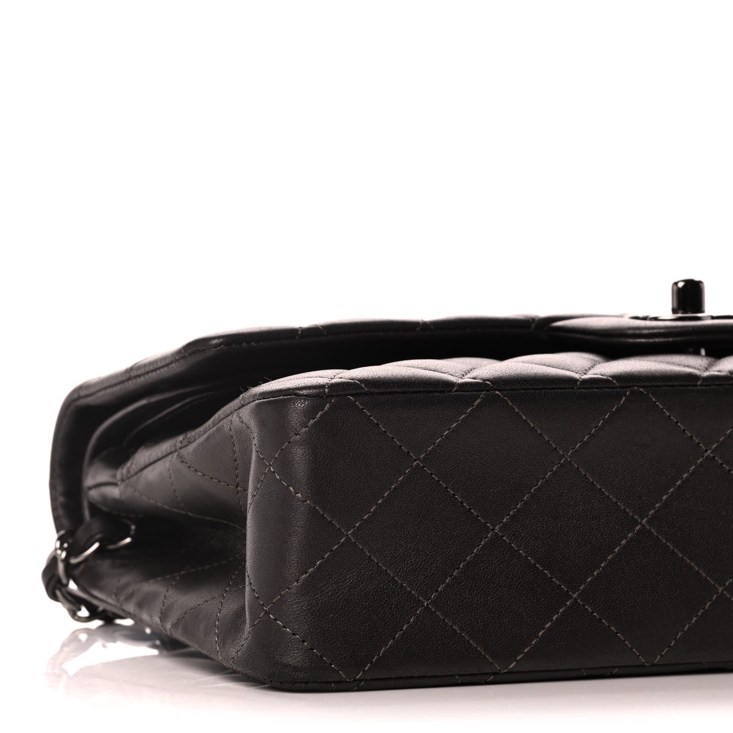 Chanel Lambskin Quilted Medium Double Flap So Black 9 of 13