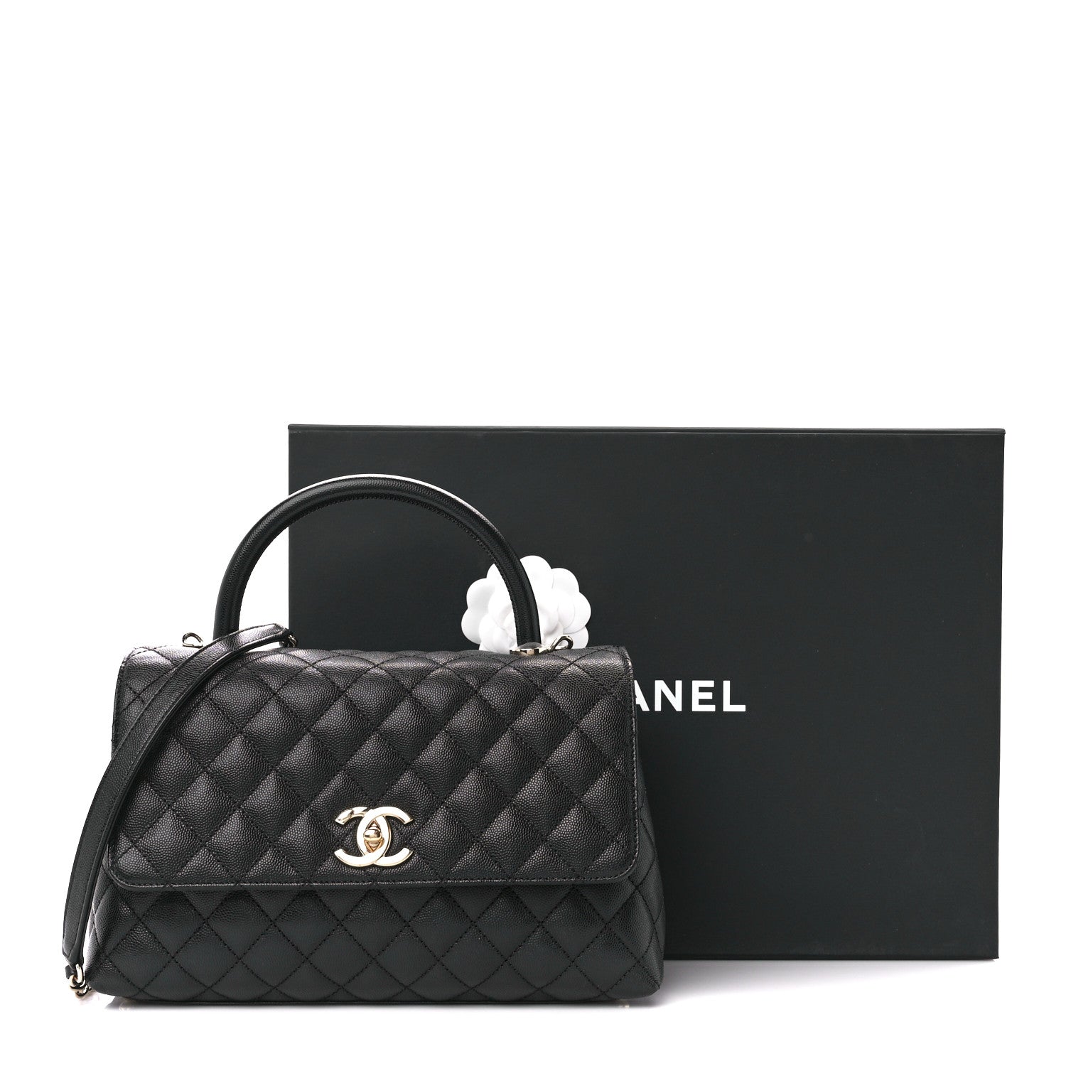 Chanel Caviar Quilted Small Coco Handle Flap Black 12 of 12