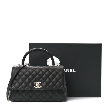 Chanel Caviar Quilted Small Coco Handle Flap Black 12 of 12