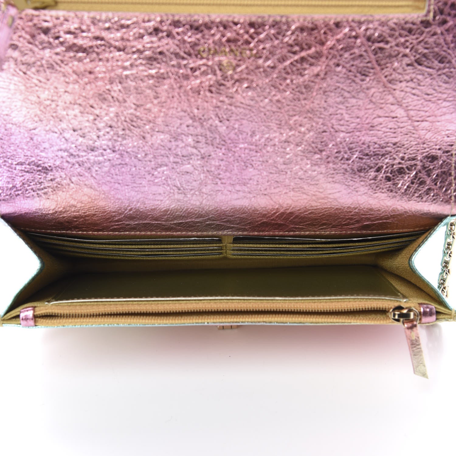 Chanel Metallic Goatskin Quilted 2.55 Reissue Wallet on Chain WOC Multicolor 5 of 12