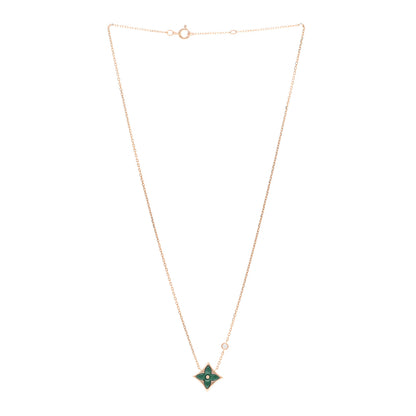 Louis Vuitton 18K Pink Gold Diamond Malachite Color Blossom BB Star Pendant Necklace 3 of 5