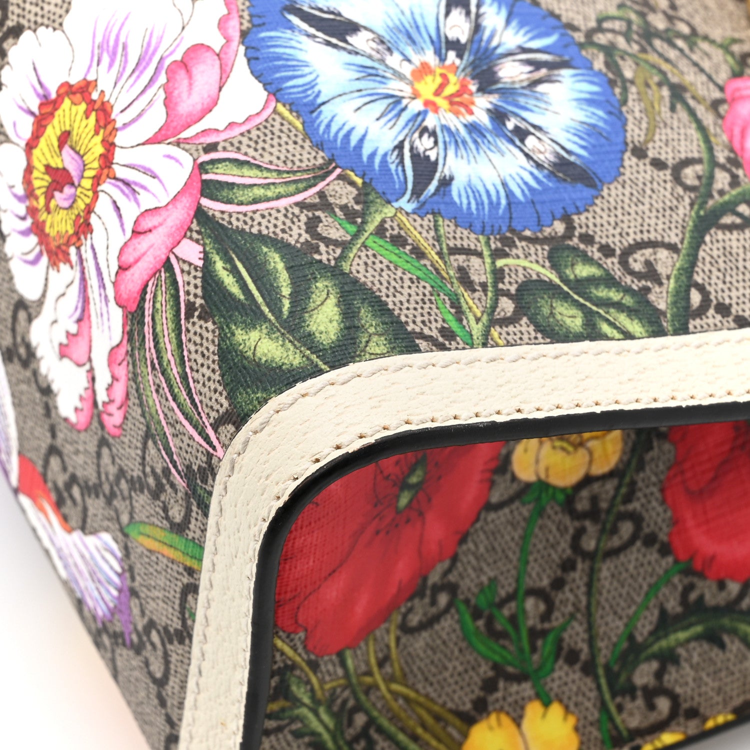 Gucci GG Supreme Monogram Flora Textured Calfskin Small Padlock Tote Beige Ebony Multicolor Mystic White 17 of 17