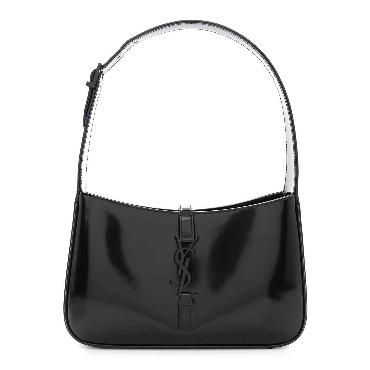Saint Laurent Patent Le 5 A 7 Monochrome Hobo Black 1 of 11
