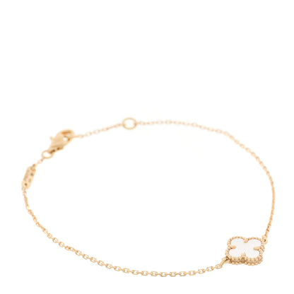 Van Cleef & Arpels 18K Yellow Gold Mother of Pearl Sweet Alhambra Bracelet 1 of 5
