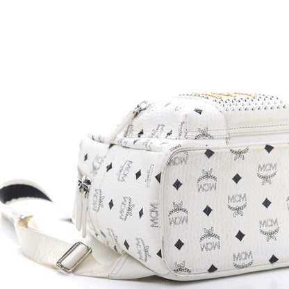 MCM Visetos Studded Stark Stripe Backpack White 5 of 9