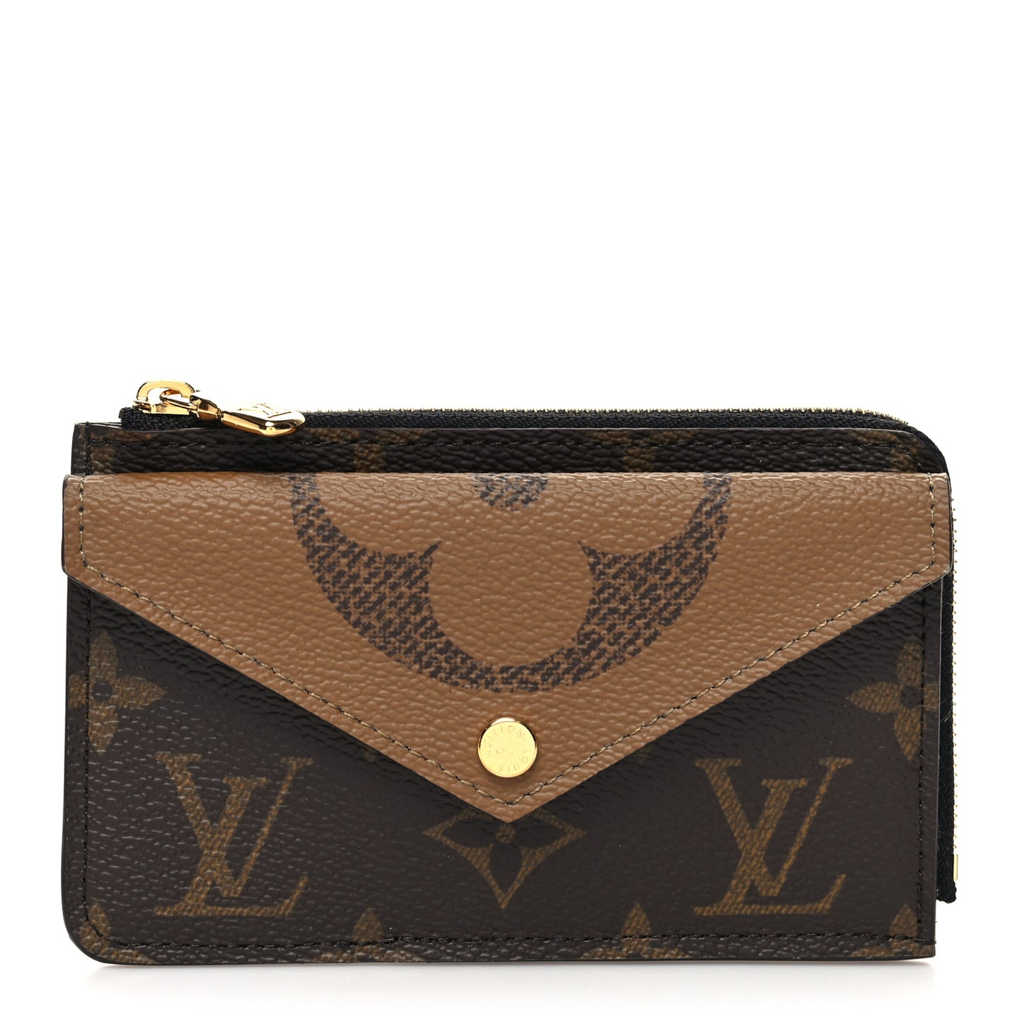 Reverse Monogram Recto Verso Card Holder Brown