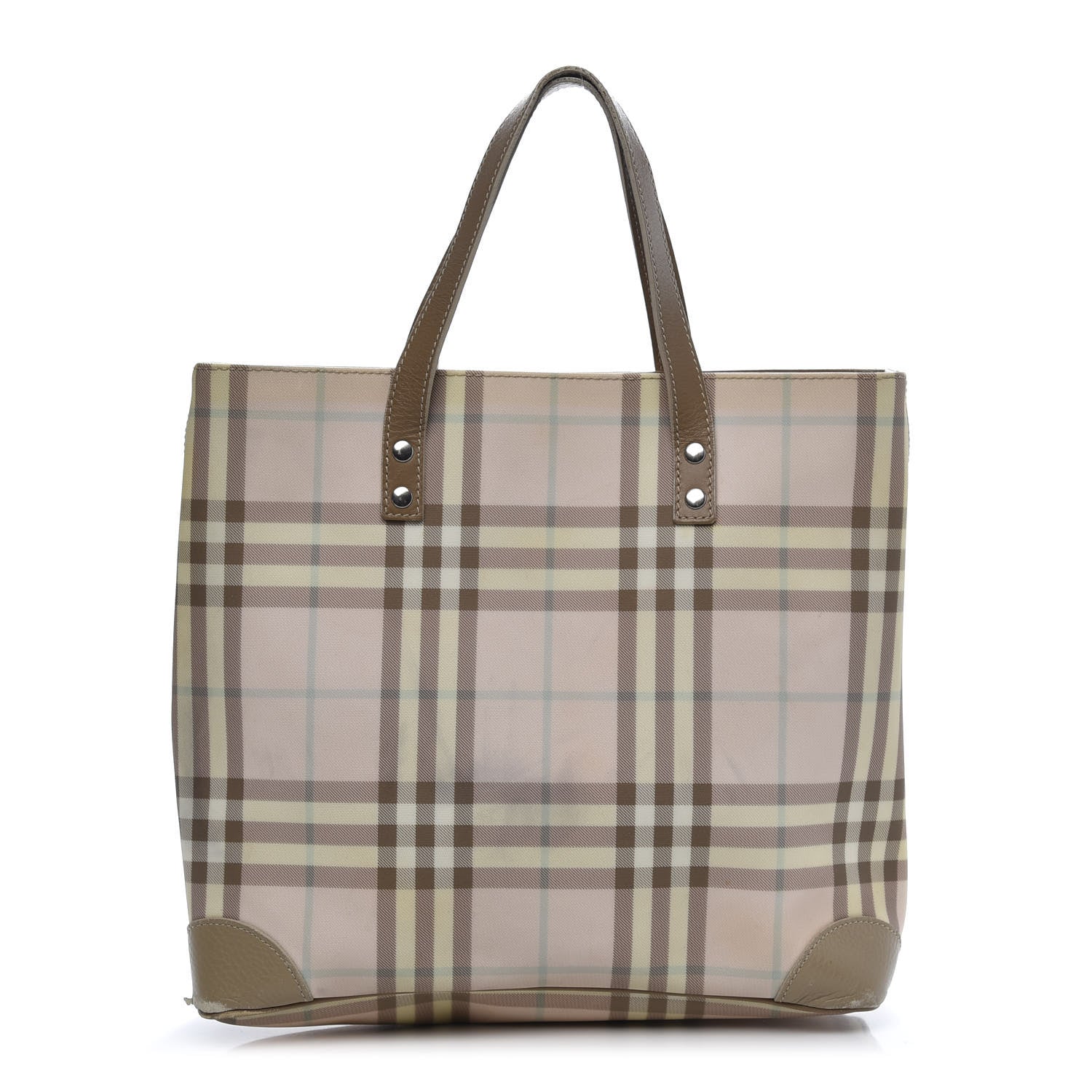 Burberry Candy Check Tote Pink Beige 1 of 19