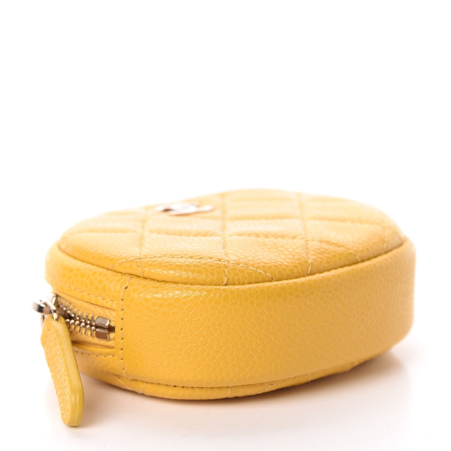 Caviar Quilted Zip Around Classic Coin Purse Yellow
