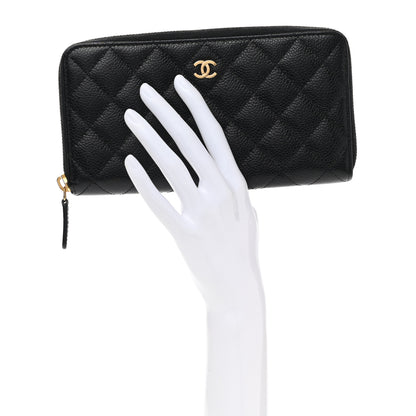 Chanel Caviar Quilted Large Gusset Zip Around Wallet Black 2 of 10