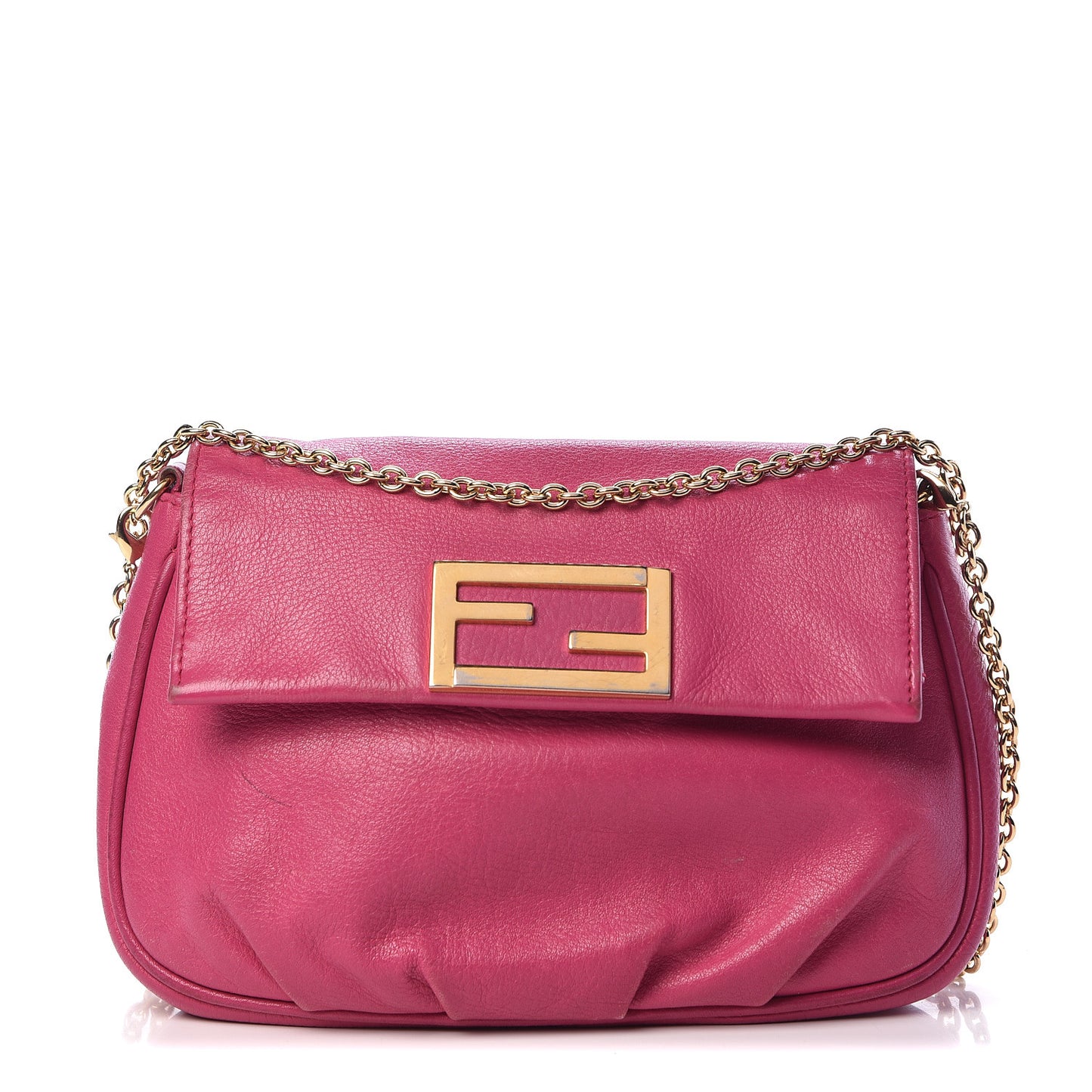 Vitello Flamingo Fendista Pouchette Crossbody Lampone