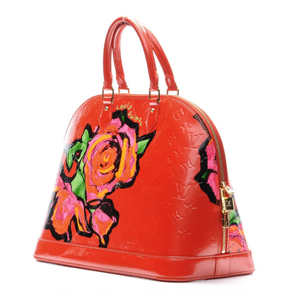 Louis Vuitton Vernis Roses Alma GM Orange Sunset 3 of 13