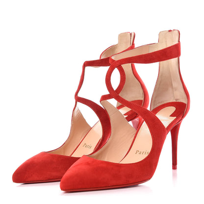 Christian Louboutin Veau Velours Rosas 85 Pumps 37.5 Loubi 3 of 8