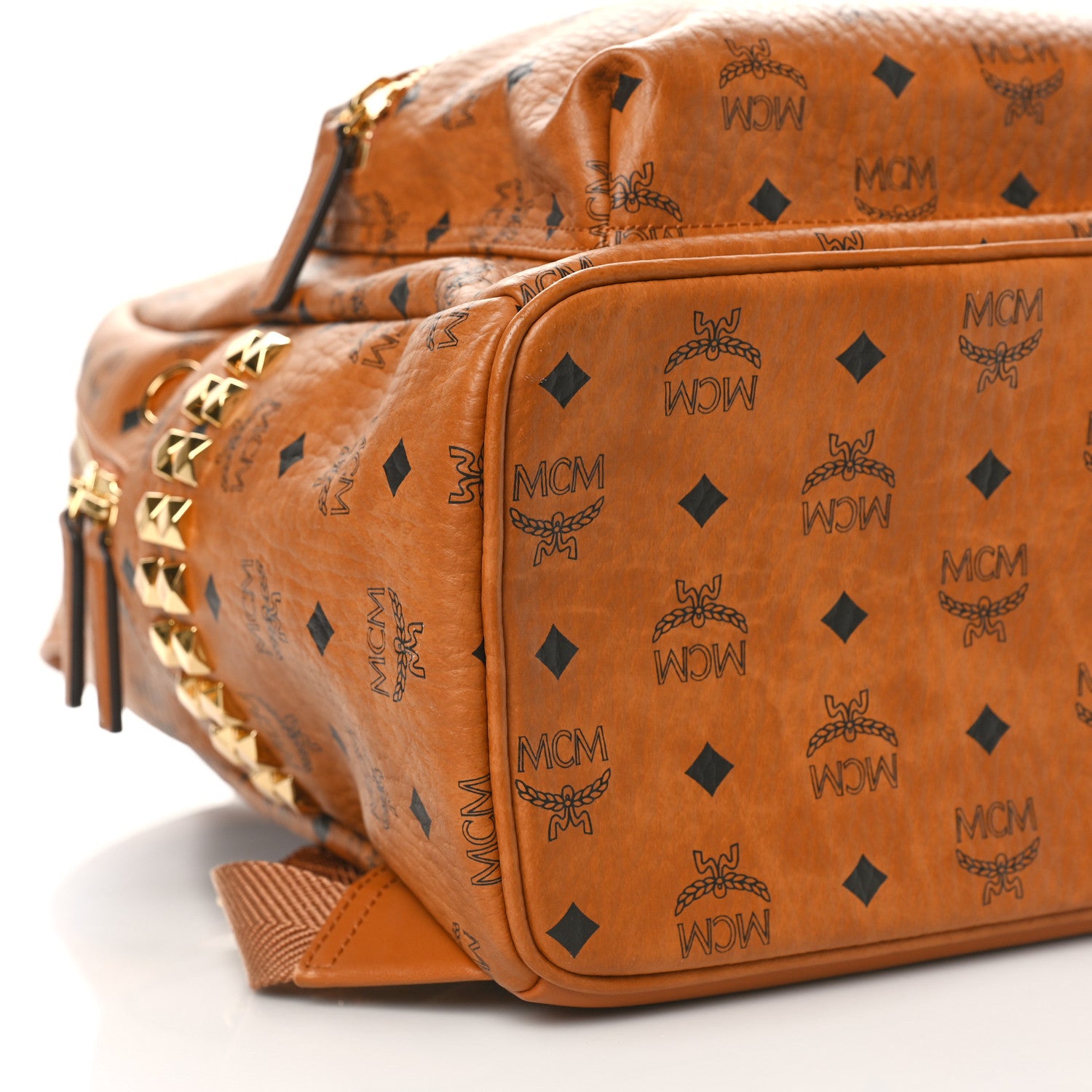 MCM Visetos Medium Side Studs Stark Backpack Cognac 7 of 8