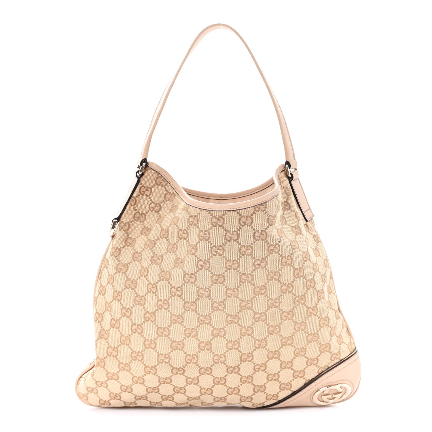 Gucci Monogram Medium New Britt Hobo Beige 1 of 13