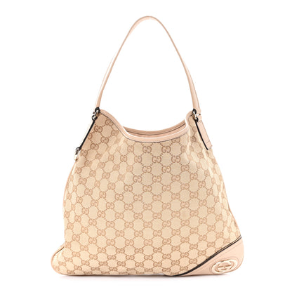 Gucci Monogram Medium New Britt Hobo Beige 1 of 13