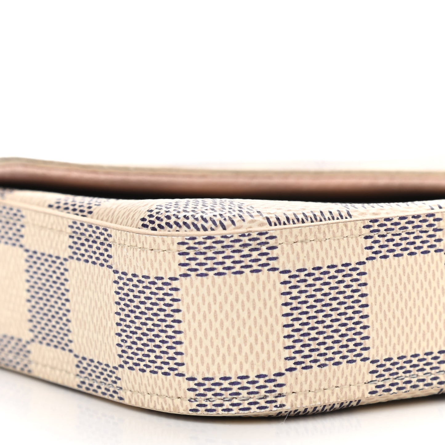 Damier Azur Pochette Felicie Chain Wallet Rose Ballerine