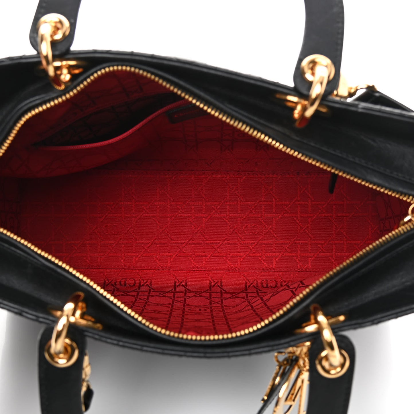 Lambskin Cannage Large Lady Dior Black