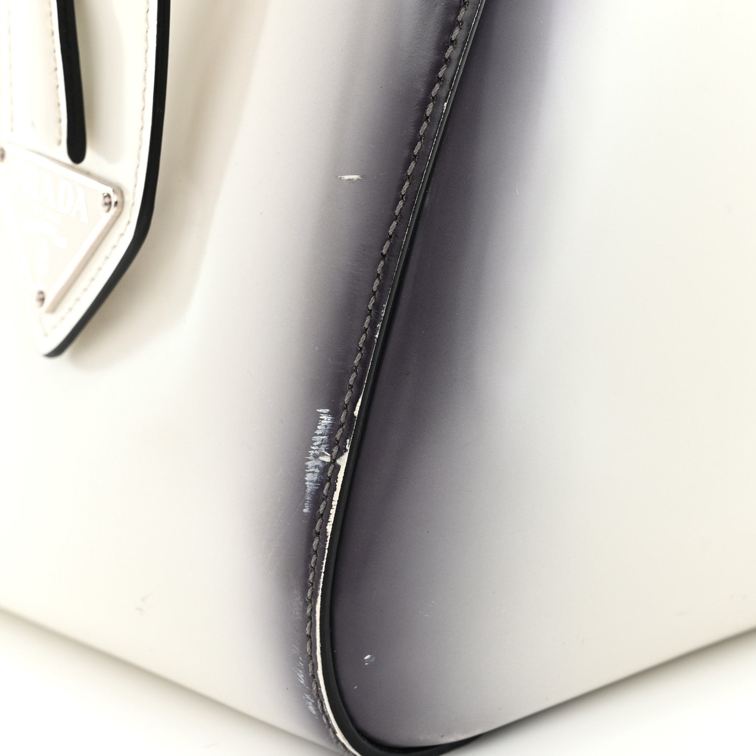 Prada Spazzolato Large Supernova Handbag White Sfumato 11 of 16