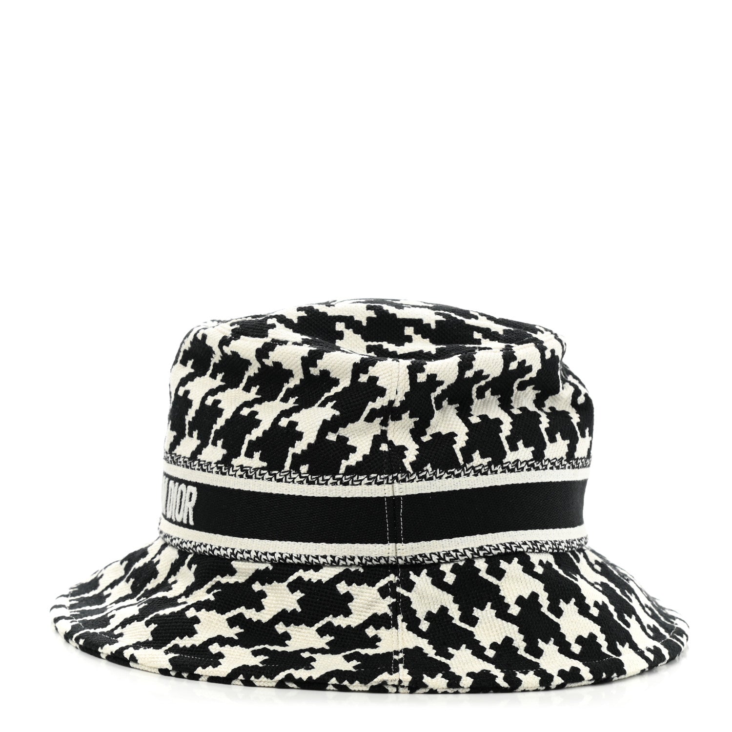 Christian Dior Pied De Poule Bucket Hat 58 Black White 4 of 8