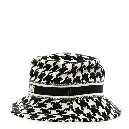 Christian Dior Pied De Poule Bucket Hat 58 Black White 4 of 8