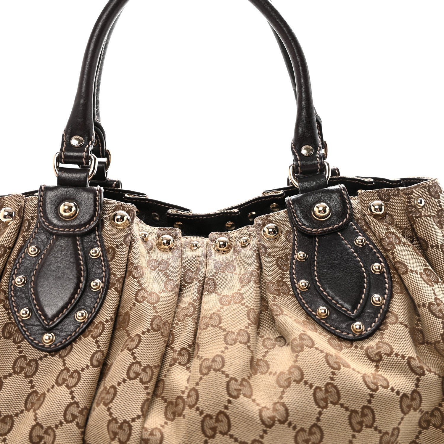 Gucci Monogram Studded Pelham Tote Dark Brown 8 of 10
