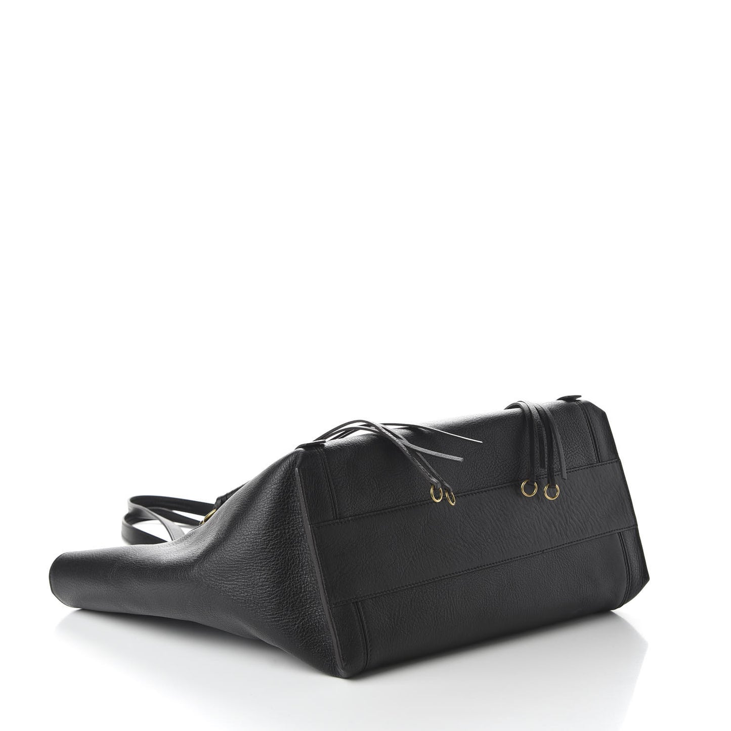Smooth Calfskin Medium Milo Shopping Tote Black