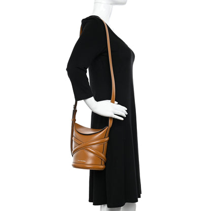 Alexander McQueen Calfskin The Curve Small Shoulder Bag Tan 2 of 17