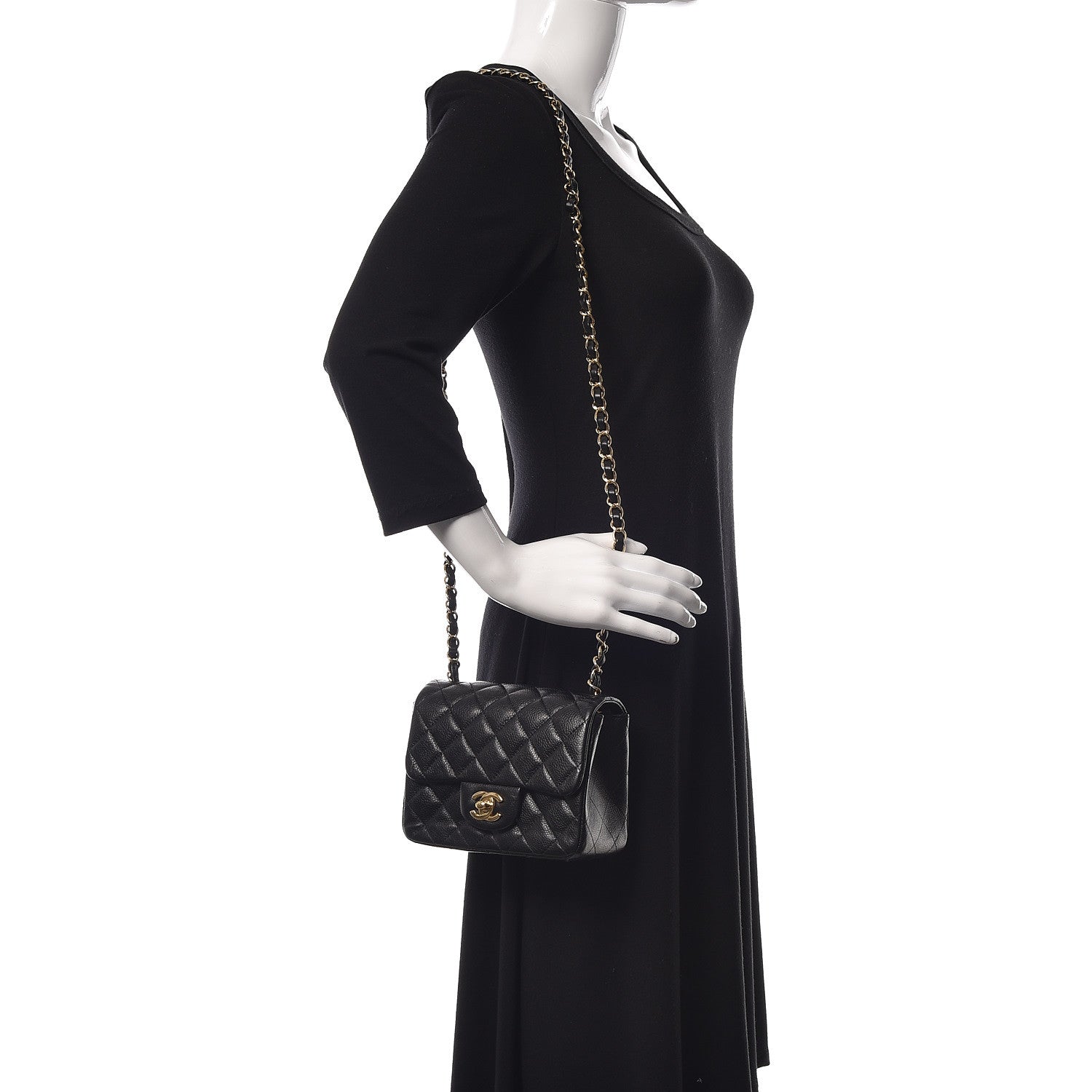 Chanel Caviar Quilted Mini Square Flap Black 2 of 11