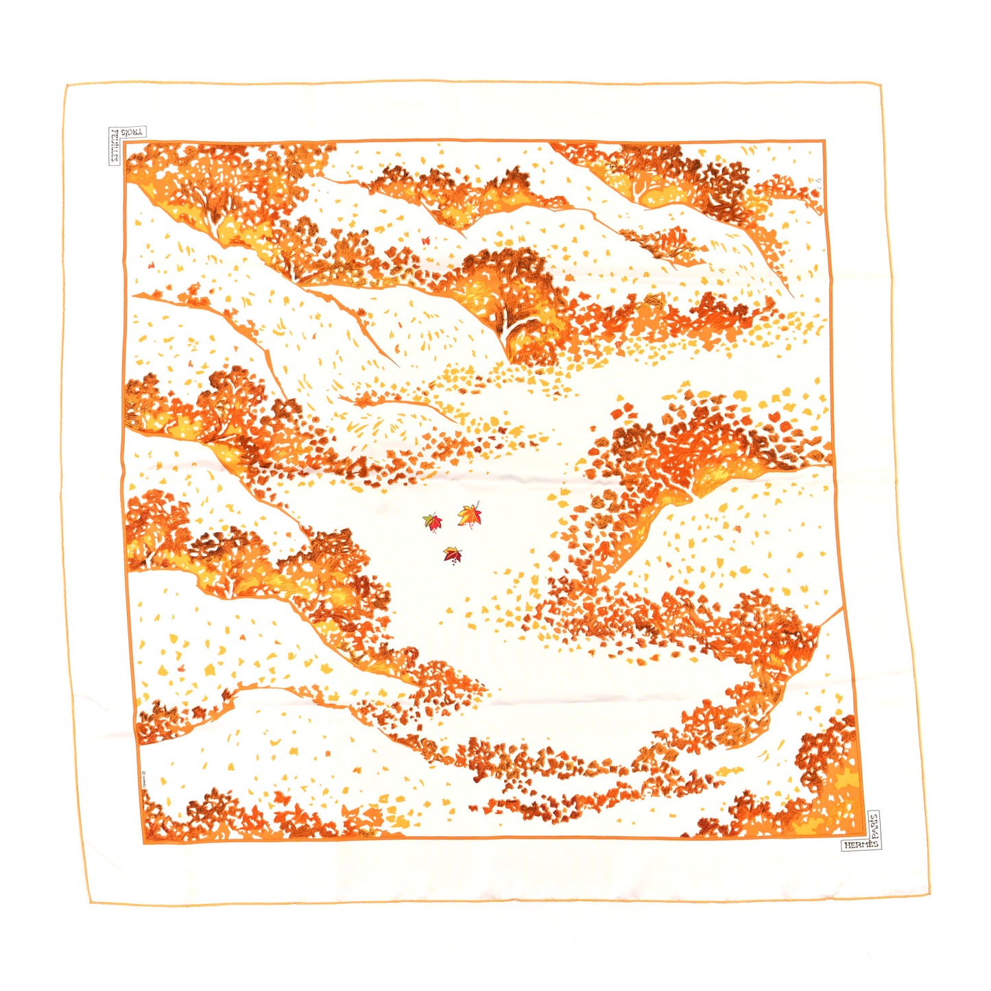 Silk Trois Feuilles Scarf 90