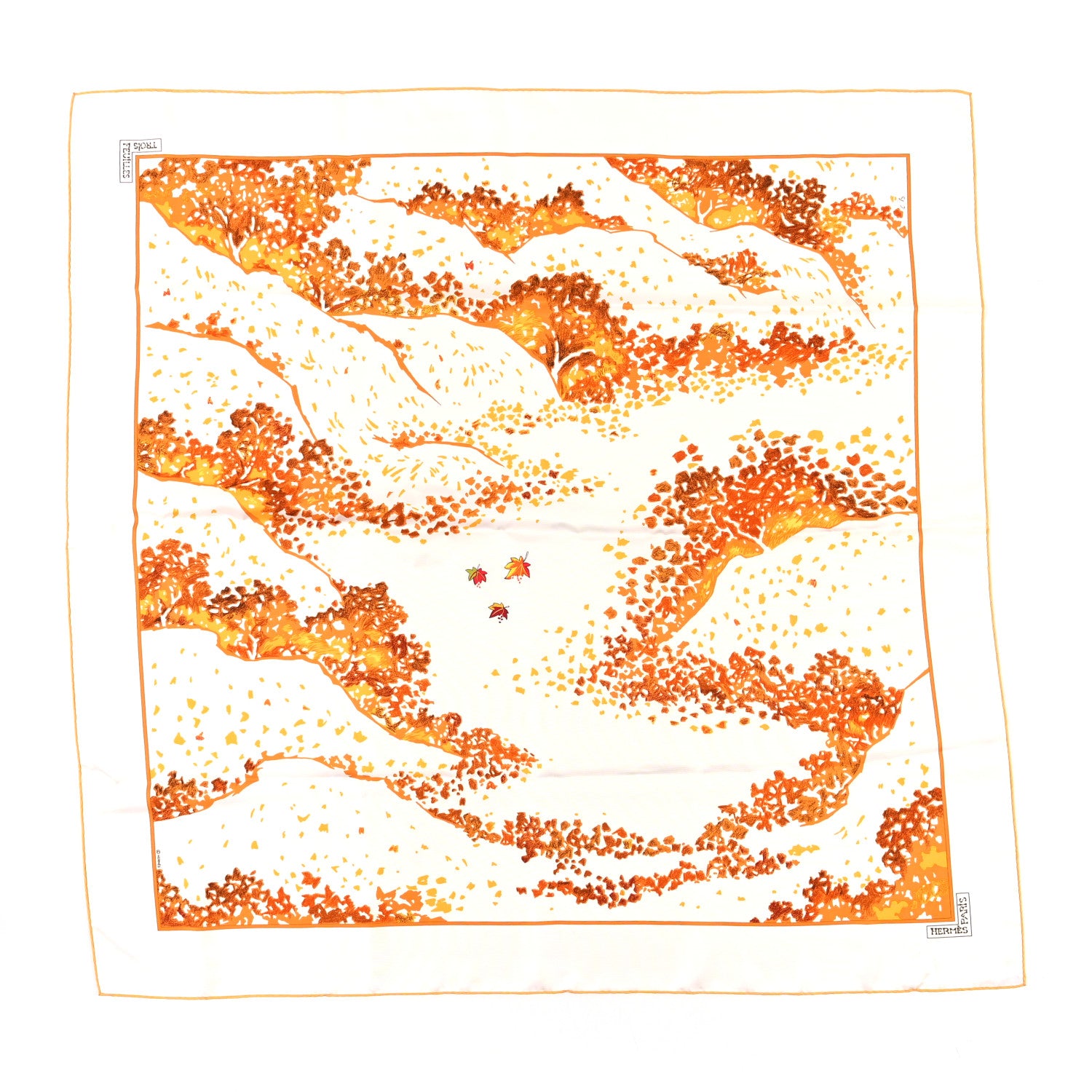 Hermes Silk Trois Feuilles Scarf 90 1 of 5