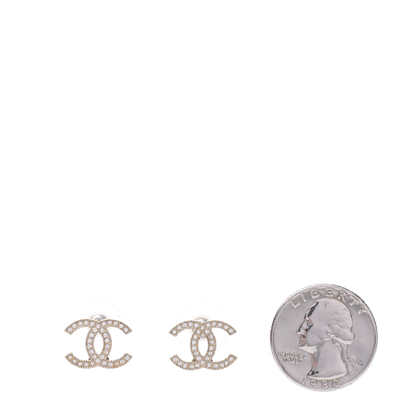 Crystal CC Earrings Gold