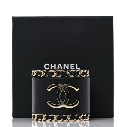 Chanel Lambskin Chain CC Cuff Black Gold 13 of 13